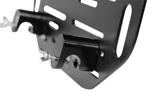 Rigg Gear Saddlebag Quick Release Plates on white background - Close up of mounting feet